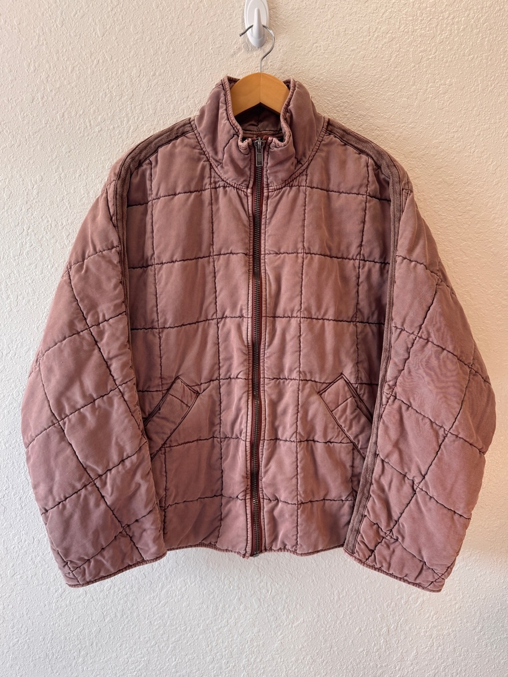 Free People Dolman Quilted Knit Boho Jacket Copper Pink Rose Women’s Small
